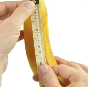 el plátano se mide con una cinta de centímetros